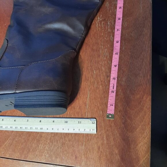 NEW ! Journey Collection Tori Extra Wide Calf Faux Leather Boot Brown Size 9 - Picture 4 of 7